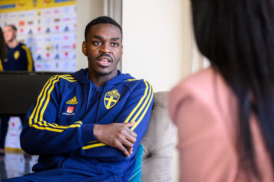 Joel Asoro of the Swedish men's football national team