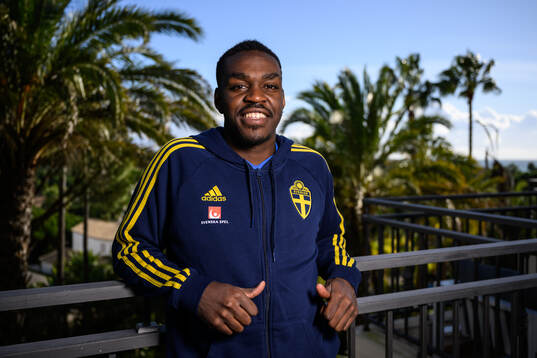 Joel Asoro of the Swedish men's football national team