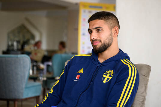 Omar Faraj of the Swedish men's football national team
