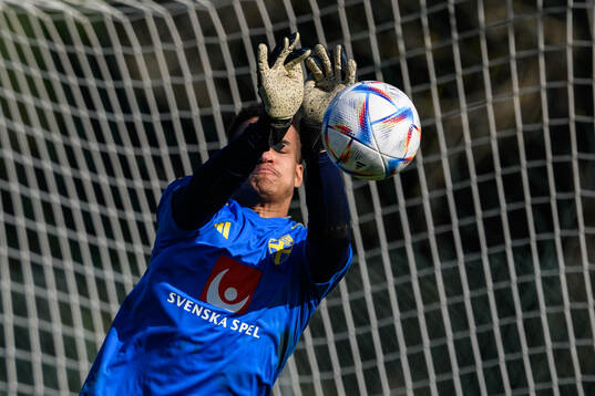 goalkeeper Oliver Dovin of the Swedish men's football