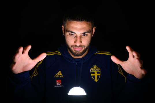Omar Faraj of the Swedish men's football national team