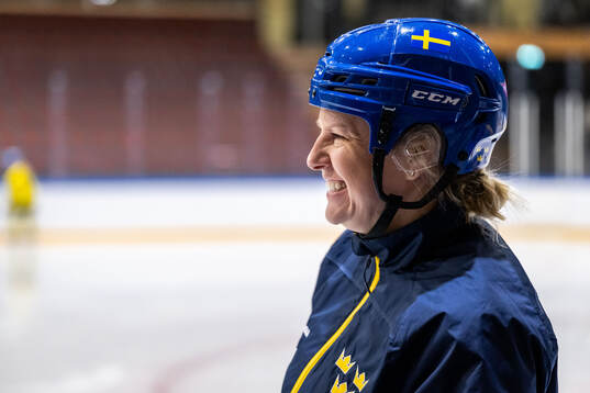 Assistant coach Pernilla Winberg of Sweden at a practice