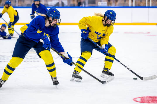 Linnea Natt och Dag and Moa Gustafsson of Sweden at a