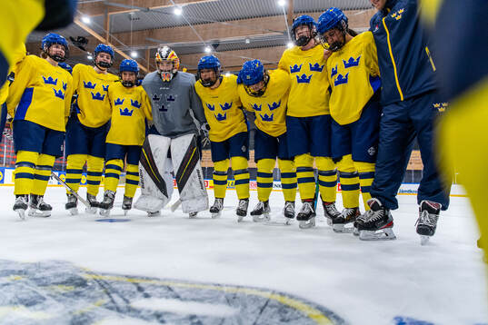 Players of Sweden at a practice session