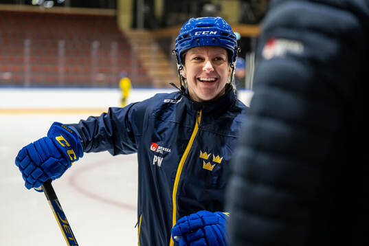 Assistant coach Pernilla Winberg of Sweden at a practice