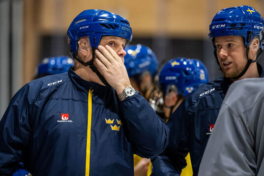 Assistant coach Ulf Hall and goaltender coach Johan Ryman