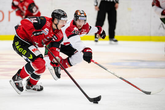 Malmö Redhawks Carl-Johan Lerby och Örebros Elias Ekström