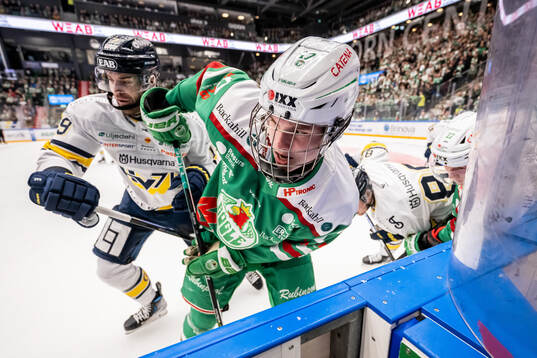 Rögles Felix Nilsson och HV71s Sam Vigneault