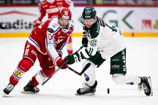 Timrås Nicholas Halloran och Färjestads Joakim Nygård