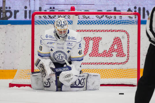 Leksands målvakt Mantas Armalis deppar