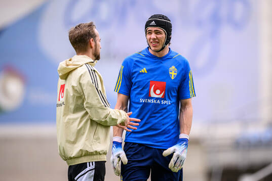 Physiotherapist Christian Andersson and goalkeeper Jacob