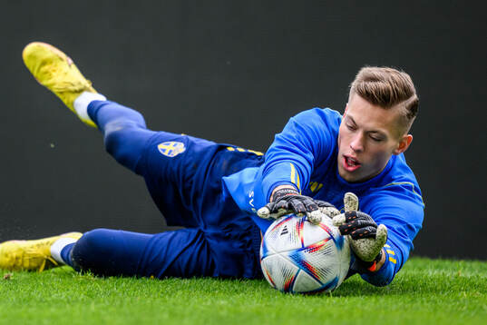 goalkeeper Leopold Wahlstedt of the Swedish men's football