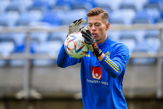 goalkeeper Leopold Wahlstedt of the Swedish men's football