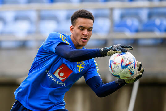 goalkeeper Oliver Dovin of the Swedish men's football