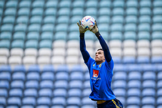 goalkeeper Oliver Dovin of the Swedish men's football