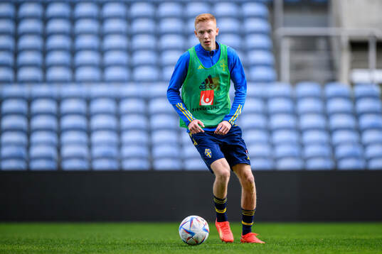 Hugo Larsson of the Swedish men's football national team at