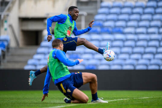 Joel Asoro of the Swedish men's football national team at a