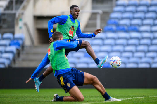 Joel Asoro of the Swedish men's football national team at a