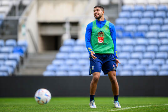 Omar Faraj of the Swedish men's football national team at a