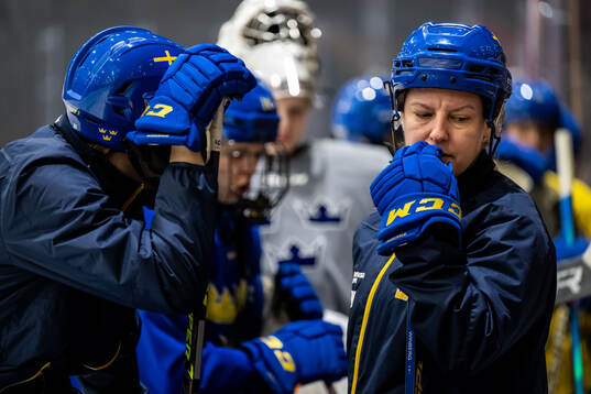 Assistant coach Pernilla Winberg of Sweden at a practice