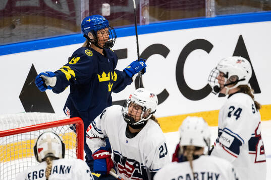Mira Hallin of Sweden celebrates