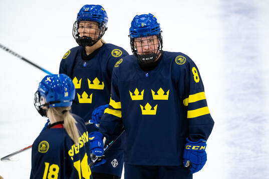 Mira Hallin and Jenna Raunio of Sweden looks dejected