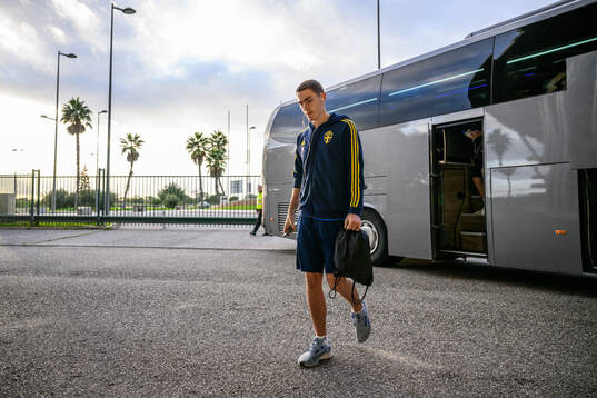Gustaf Lagerbielke of Sweden arrives to the stadium