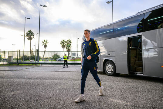 Alexander Bernhardsson of Sweden arrives to the stadium
