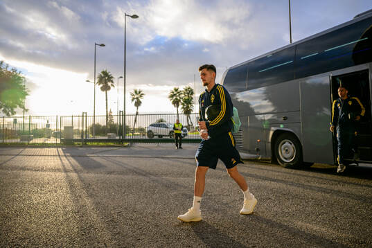 Armin Gigovic of Sweden arrives to the stadium