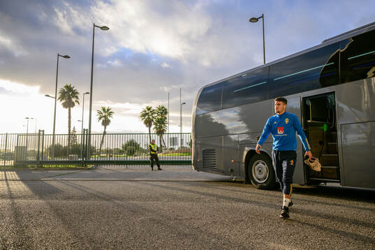 Edvin Kurtulus of Sweden arrives to the stadium
