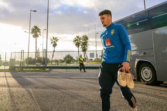 Edvin Kurtulus of Sweden arrives to the stadium