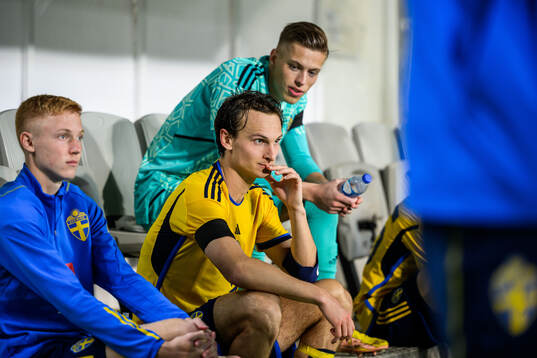 Hugo Larsson, Hjalmar Ekdal and goalkeeper Leopold