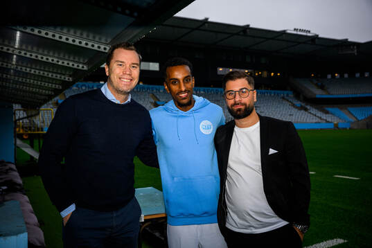 Sportchef Daniel Andersson, Taha Ali och agent Christian