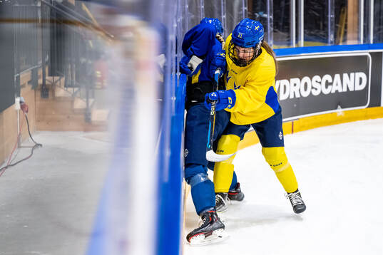 Mira Jungåker and Emma Rehn of Sweden of Sweden at a
