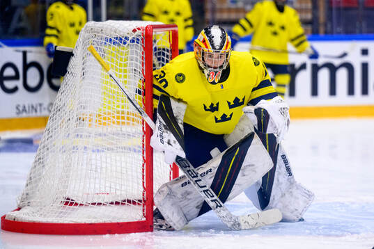 Goaltender Felicia Frank of Sweden
