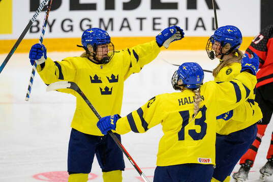 Hilda Svensson of Sweden celebrates