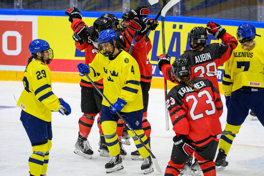 Olivia Sohrner of Sweden looks dejected