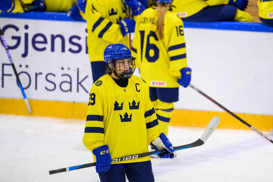 Stella Lindell of Sweden look dejected