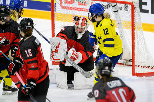 goaltender Hannah Clark of Canada