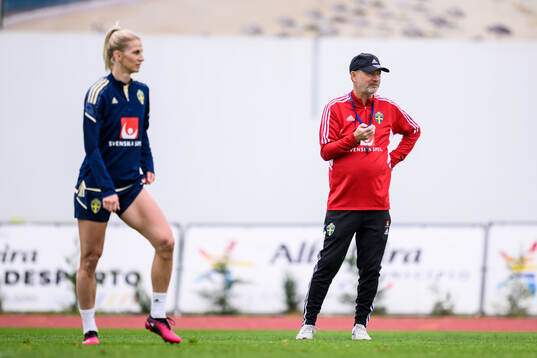 Sofia Jakobsson and head coach Peter Gerhardsson of the