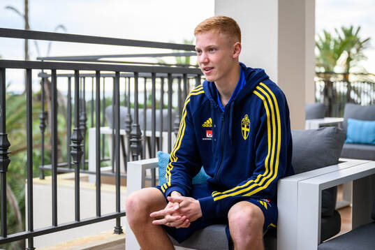 Hugo Larsson of the Swedish men's football national team at