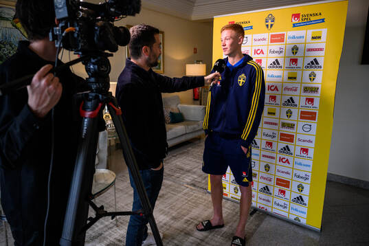 Hugo Larsson of the Swedish men's football national team at