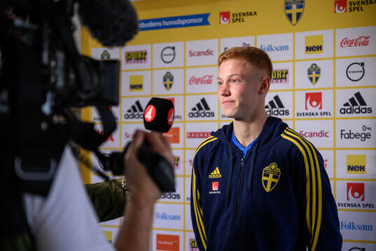 Hugo Larsson of the Swedish men's football national team at