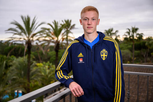 Hugo Larsson of the Swedish men's football national team