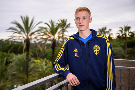 Hugo Larsson of the Swedish men's football national team