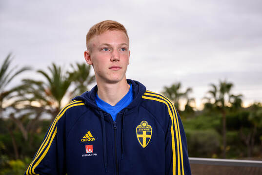Hugo Larsson of the Swedish men's football national team