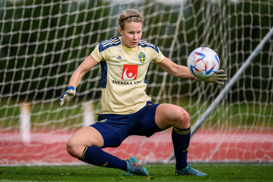 goalkeeper Cajsa Andersson of the Swedish women's football