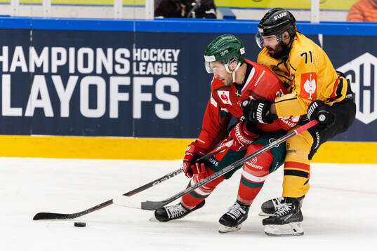 Anthony Greco of Frölunda and Linus Fröberg of Luleå