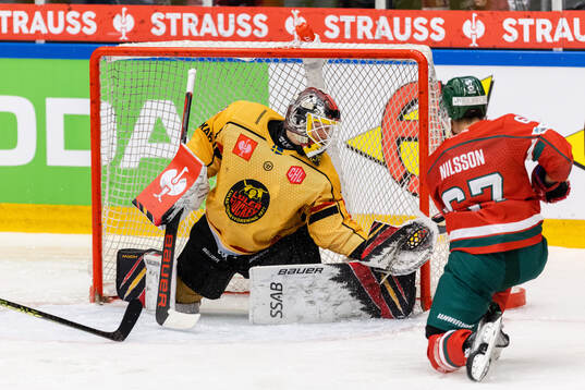 Goaltender Matteus Ward of Luleå and Jacob Nilsson of