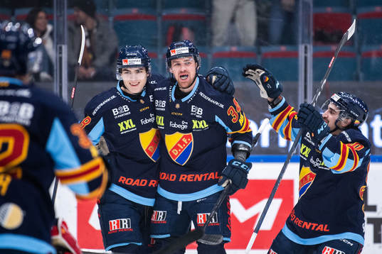 Djurgårdens Liam Öhgren, Daniel Brodin och Kevin Karlsson